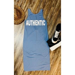 H&M Blue MIDI dress with AUTHENTIC Logo